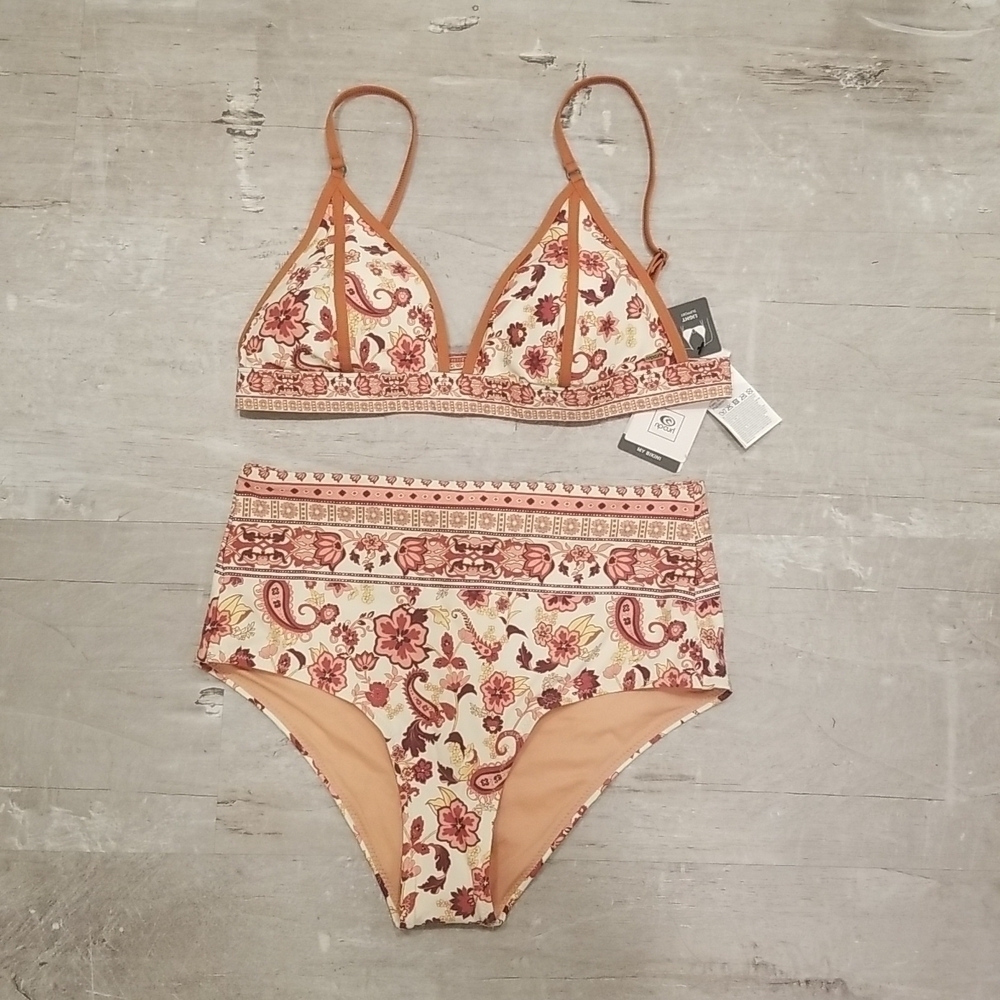 💕RIP CURL💕 Desert Dawn Bikini Banded Triangle Top (M) + High Waisted Bottom (S